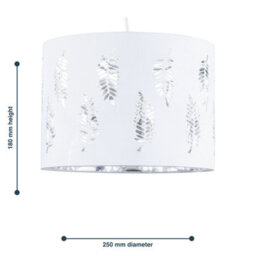 First Choice Lighting Fern - White Cut Out 25Cm Pendant Lightshade - thumbnail 4