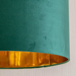Valuelights Reni Green Velvet & Gold Inner Drum Ceiling Lamp Shade (D)45Cm - thumbnail 4