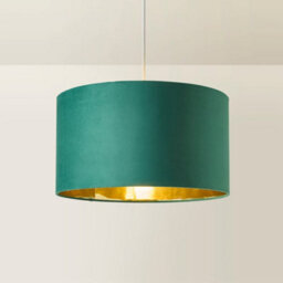 Valuelights Reni Green Velvet & Gold Inner Drum Ceiling Lamp Shade (D)45Cm - thumbnail 6