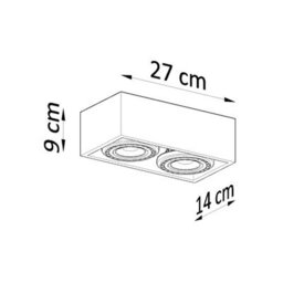 Sollux Lighting Quatro Concrete Grey 2 Light Classic Ceiling Light - thumbnail 4