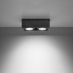 Sollux Lighting Quatro Concrete Grey 2 Light Classic Ceiling Light - thumbnail 2