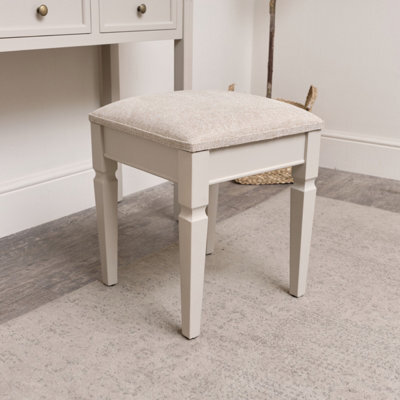 Melody Maison Taupe-Grey Cushioned Dressing Table Stool - Daventry Taupe-Grey Range - image 1