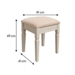 Melody Maison Taupe-Grey Cushioned Dressing Table Stool - Daventry Taupe-Grey Range - thumbnail 7