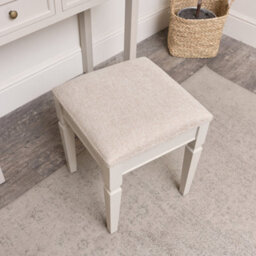Melody Maison Taupe-Grey Cushioned Dressing Table Stool - Daventry Taupe-Grey Range - thumbnail 4