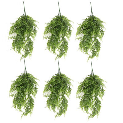 Leaf Pack Of 6 X Hanging Uv And Fire Resistant Artificial Green Pothos Plant 85Cm - image 1