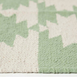 Homescapes Turin Green & Natural Kilim Cotton Rug, 90 X 150 Cm - thumbnail 4