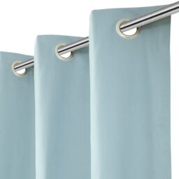 GoodHome Hiva Light Blue Solid Dyed Lined Eyelet Curtain (W)167Cm (L)183Cm, Pair - thumbnail 6