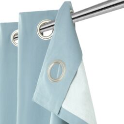 GoodHome Hiva Light Blue Solid Dyed Lined Eyelet Curtain (W)167Cm (L)183Cm, Pair - thumbnail 5