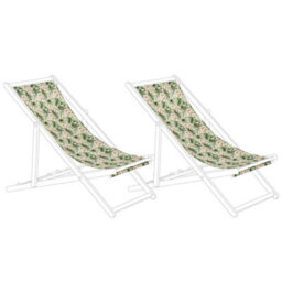 Beliani Set Of 2 Sun Lounger Replacement Fabrics Anzio/avellino 113 X 44 Cm Pink - thumbnail 1