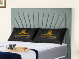 UKBEDFURNITURE Sunrise Grey Plush Valvet Upholstered Gas Lift Ottoman Storage Bed -  With 48 Inch Headboard - thumbnail 2