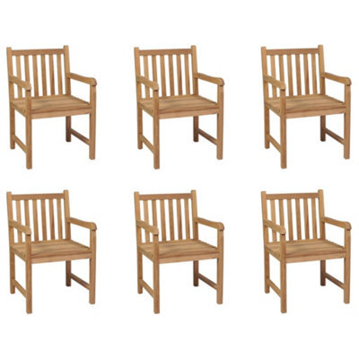 Berkfield Outdoor Chairs 6 Pcs Solid Teak Wood - image 1