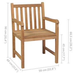 Berkfield Outdoor Chairs 6 Pcs Solid Teak Wood - thumbnail 5