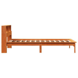 Berkfield Bookcase Bed Without Mattress Wax Brown 90X200 Cm Solid Wood Pine - thumbnail 5