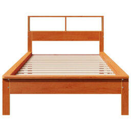 Berkfield Bookcase Bed Without Mattress Wax Brown 90X200 Cm Solid Wood Pine - thumbnail 4