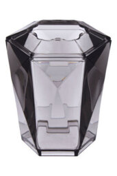 Orsina Grey Acrylic Toothbrush Holder For Bathroom, Textured Geometric Toothbrush & Holder, Bathroom Countertop Set