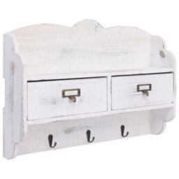 Vidaxl Wall Mounted Coat Rack White 50X10X34 Cm Wood - thumbnail 1
