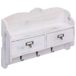 Vidaxl Wall Mounted Coat Rack White 50X10X34 Cm Wood - thumbnail 2