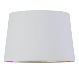 First Choice Lighting Tripod - Chrome Lamp With White & Gold Fabric Shade - thumbnail 3