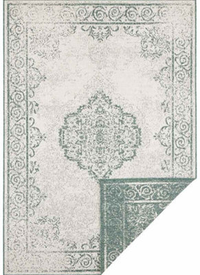 The Rugs Cebu Reversible Indoor Outdoor Rug Polypropylene Flatweave Durable In Green - image 1