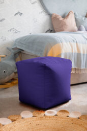 Waterproof Cube Indoor Outdoor Bean Bag Foot Stool Pouffe Purple