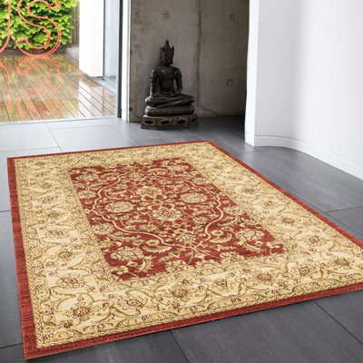 Traditional Floral Graphics Easy To Clean Rug For Dining Room -200Cm X 300Cm