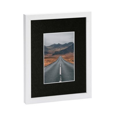 "Nicola Spring Photo Frame With 4"" X 6"" Mount - 8"" X 10"" - White/black" - image 1