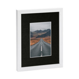 "Nicola Spring Photo Frame With 4"" X 6"" Mount - 8"" X 10"" - White/black" - thumbnail 1