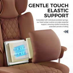 Gtplayer Gaming Chair, Executive Office Desk Chair With Footrest Ergonomic Heavy Duty Lumbar Support Computer Chairs, Brown - thumbnail 4