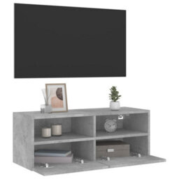 Walplus Tv Wall Cabinet Concrete Grey 80X30X30 Cm Engineered Wood - thumbnail 6