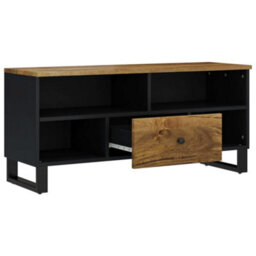 Berkfield Sturdy Tv Cabinet 100X33X46 Cm Solid Wood Mango&engineered Wood - thumbnail 3