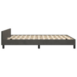 Berkfield Bed Frame With Headboard Dark Grey 135X190Cm 4Ft6 Double Velvet - thumbnail 6