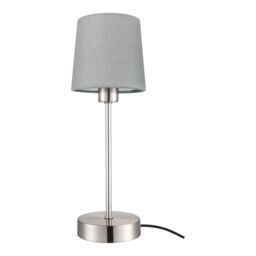 GoodHome Nunbird Plain Conical Satin Grey Silver Effect Table Lamp - thumbnail 2