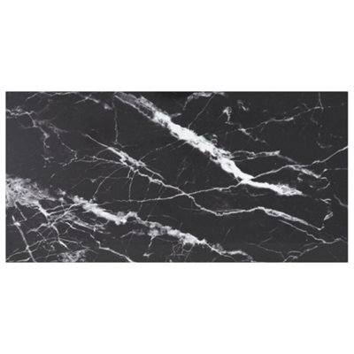 Vidaxl Table Top Black 100X50 Cm 6mm Tempered Glass With Marble Design Table Tops - image 1