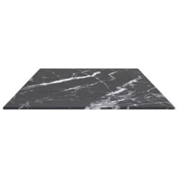 Vidaxl Table Top Black 100X50 Cm 6mm Tempered Glass With Marble Design Table Tops - thumbnail 4