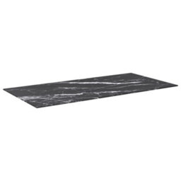Vidaxl Table Top Black 100X50 Cm 6mm Tempered Glass With Marble Design Table Tops - thumbnail 2