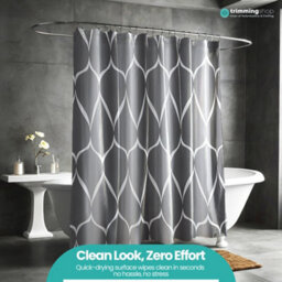Neel Blue Polyester Shower Curtain Bathroom With 12 Curtain Hook Water-Resistant Bath Curtain 180 X 180Cm - thumbnail 9