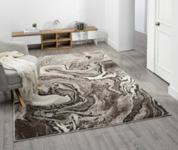 Eleanor Modern Embossed Contemporary Living Room Area Rug - Marble Design,mocha,120 X 170 Cm - thumbnail 1