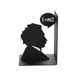 Balvi Bookend Decorative Einstein Quote Silhouette Upright Book Ends For Shelves Black Metal - thumbnail 3