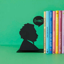 Balvi Bookend Decorative Einstein Quote Silhouette Upright Book Ends For Shelves Black Metal - thumbnail 4