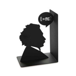 Balvi Bookend Decorative Einstein Quote Silhouette Upright Book Ends For Shelves Black Metal - thumbnail 5