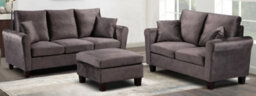Comfy Living Brushed Velvet 3 Seater Sofa And 2 Seater Sofa In Mottled Mink