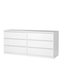 Wyld Haus Budapest Wide White Chest Of Drawers - 6-Drawer Gloss Dresser - thumbnail 5