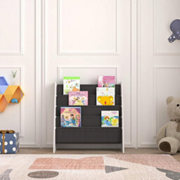 Xample Kids Bookshelf Book Storage 4 Tier Kids Sling Storage Bookcase Fabric Sling Shelves With Easy Book Access For Kids Bookcase - thumbnail 3
