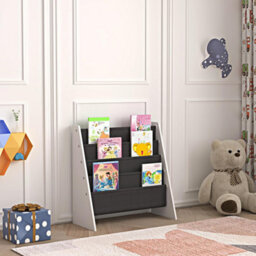 Xample Kids Bookshelf Book Storage 4 Tier Kids Sling Storage Bookcase Fabric Sling Shelves With Easy Book Access For Kids Bookcase