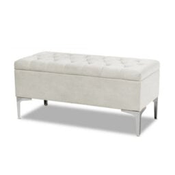 Modena Storage Ottoman Bench, Ottoman Footstool With Legs, 150Cm Naples Upholstered End Of Bed Bench,purple - thumbnail 3
