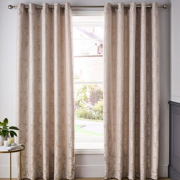 Catherine Lansfield Living Damask Jacquard 66X72 Inch Eyelet Curtains Two Panels Champagne Gold - thumbnail 2