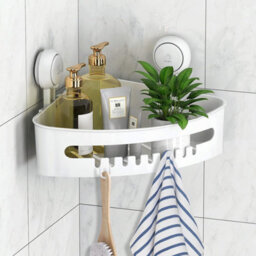 Zuvo No-Drill Shower Caddy With Suction Cups - Adhesive-Free Bathroom Shelf For Shampoo, Soap, Toiletries White - thumbnail 7