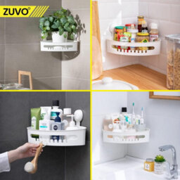 Zuvo No-Drill Shower Caddy With Suction Cups - Adhesive-Free Bathroom Shelf For Shampoo, Soap, Toiletries White - thumbnail 8