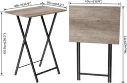 HOOBRO Side Table 2 Set, Folding Tray Table, Tv Trays, Industrial Snack Tables For Eating At Couch, End Table For Small Space, - thumbnail 9