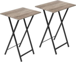 HOOBRO Side Table 2 Set, Folding Tray Table, Tv Trays, Industrial Snack Tables For Eating At Couch, End Table For Small Space, - thumbnail 8